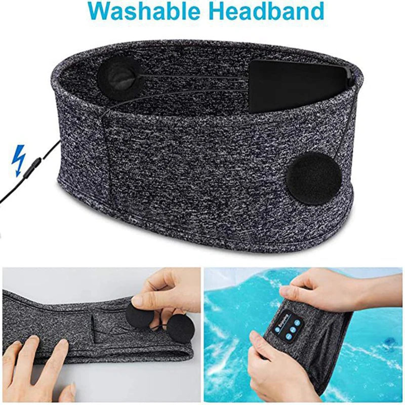 Factory Price Travel Music Handsfree Eye Mask Headsets Blue Tooth Sports Earphones Bulututh Wireless Headset Sleep Headphones