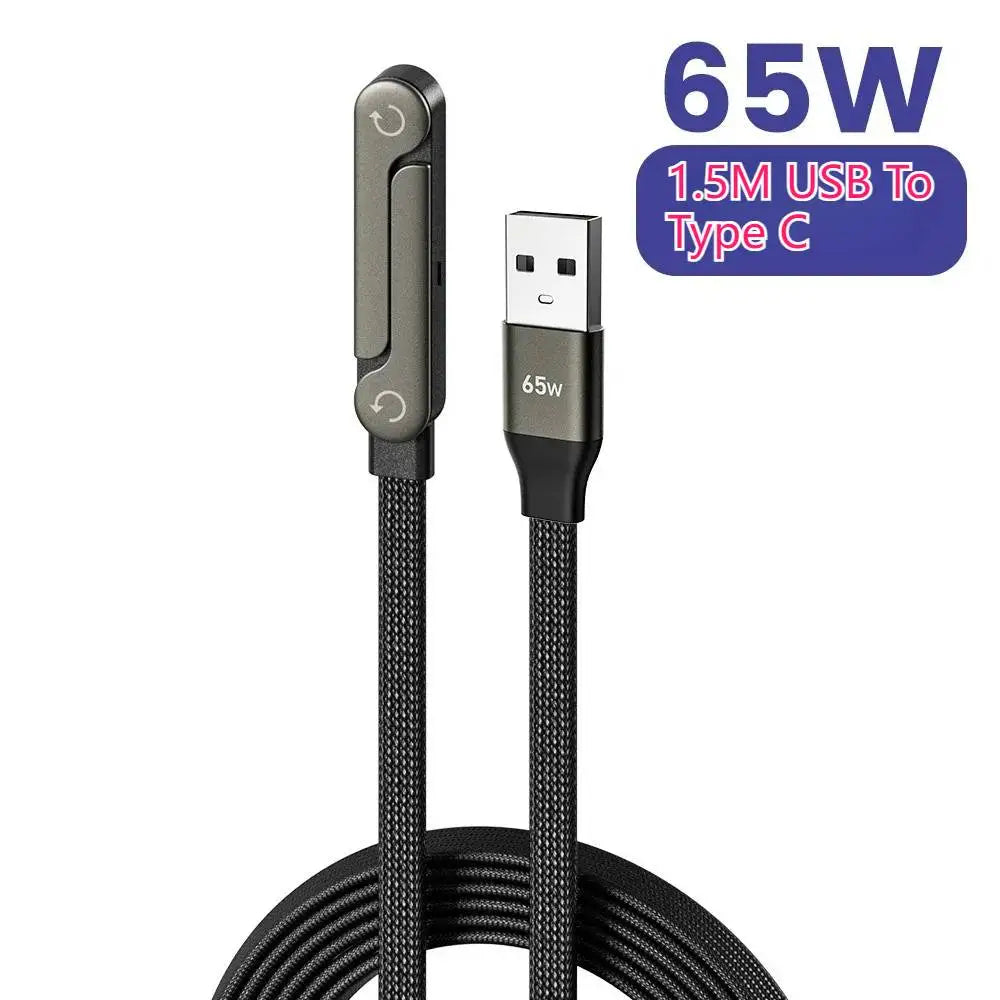 Câble USB-C 2M Pliable + Adaptateur 6A
