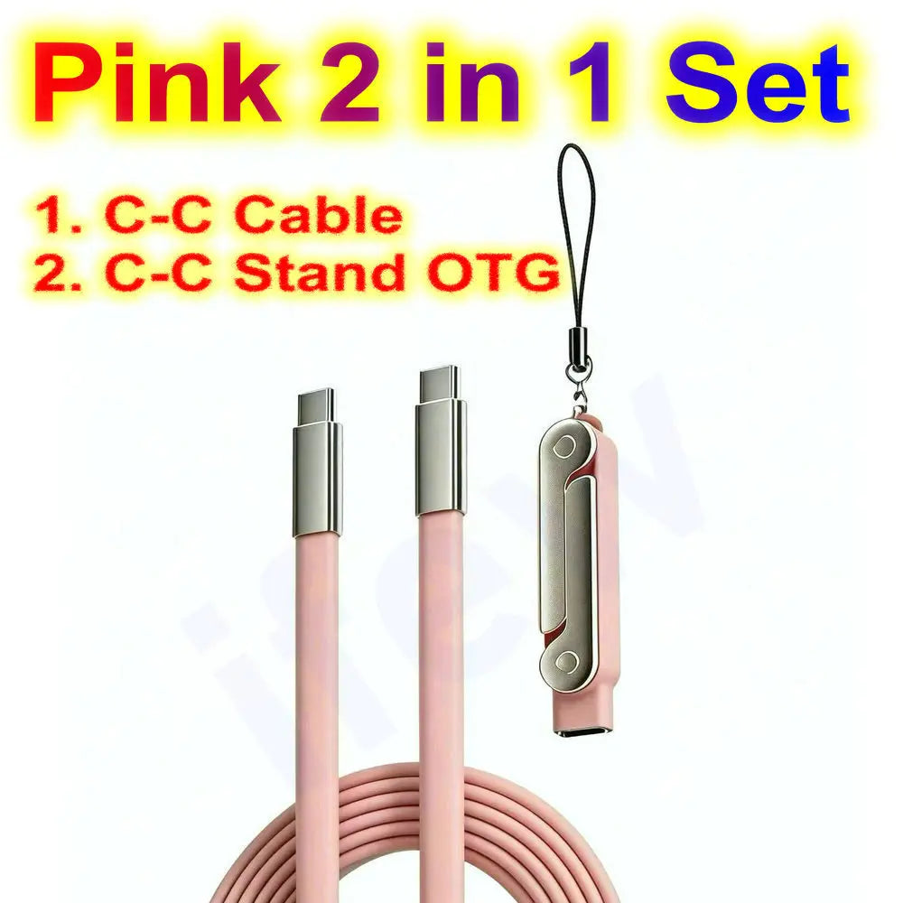 Câble USB-C 2M Pliable + Adaptateur 6A