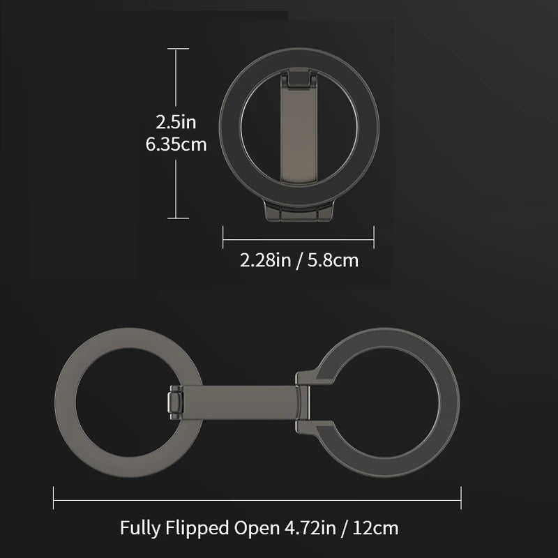 Mobile Phone Magnetic Finger Ring Holder for Magsafe Double sided Super Magnet Support Foldable Portable for iPhone17 16 Samsung