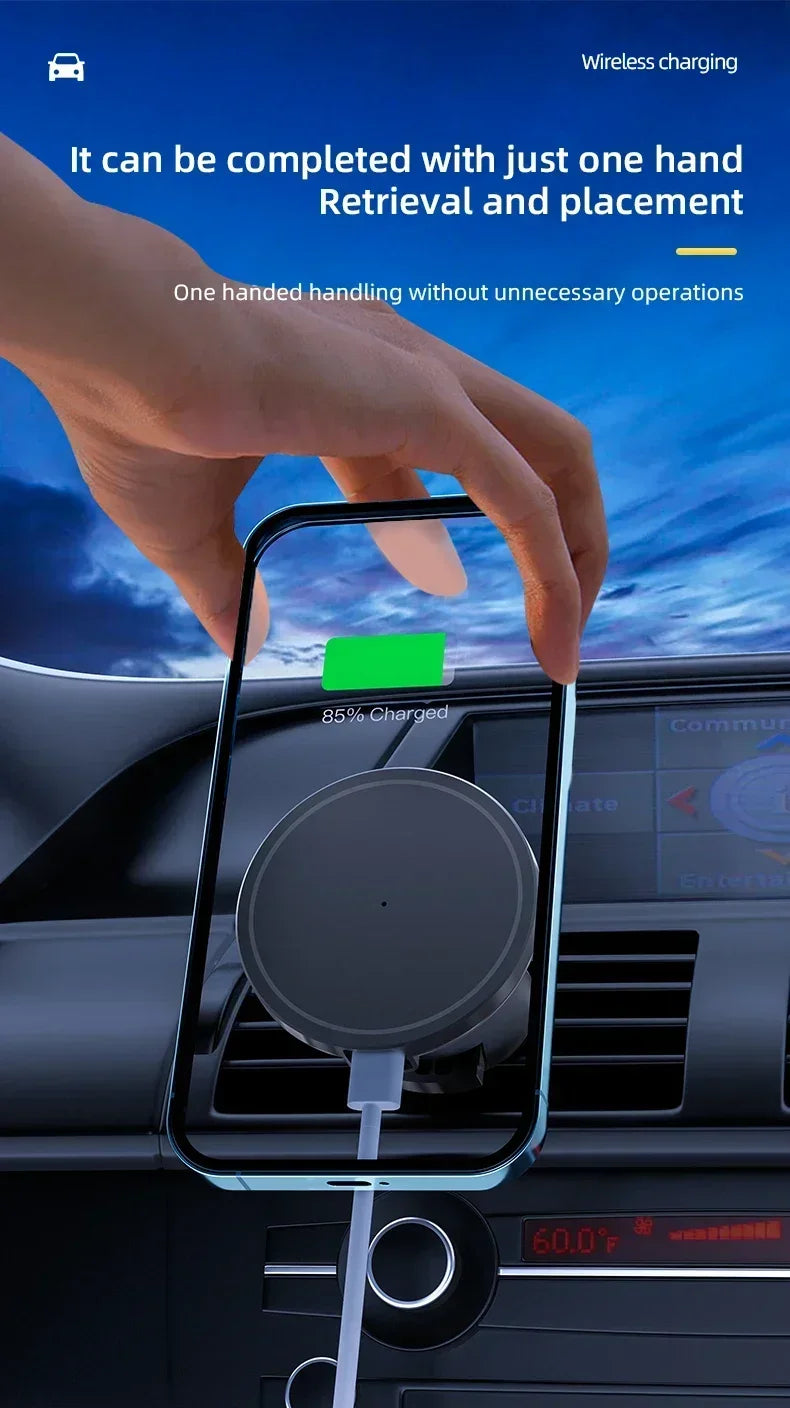 VIKEFON – chargeur magnétique sans fil pour voiture, pour iPhone 12 13 14 15 pro max, support de téléphone pour grille d'aération, charge rapide pour voiture