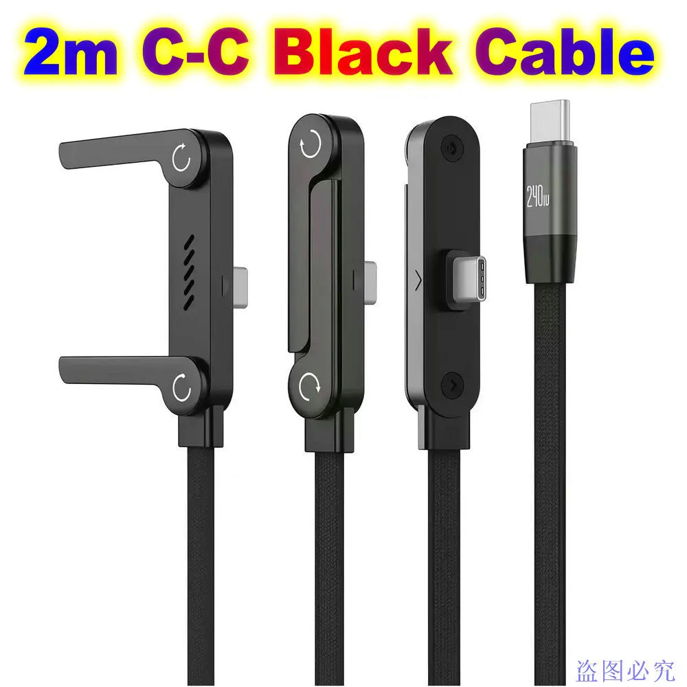Câble USB-C 2M Pliable + Adaptateur 6A