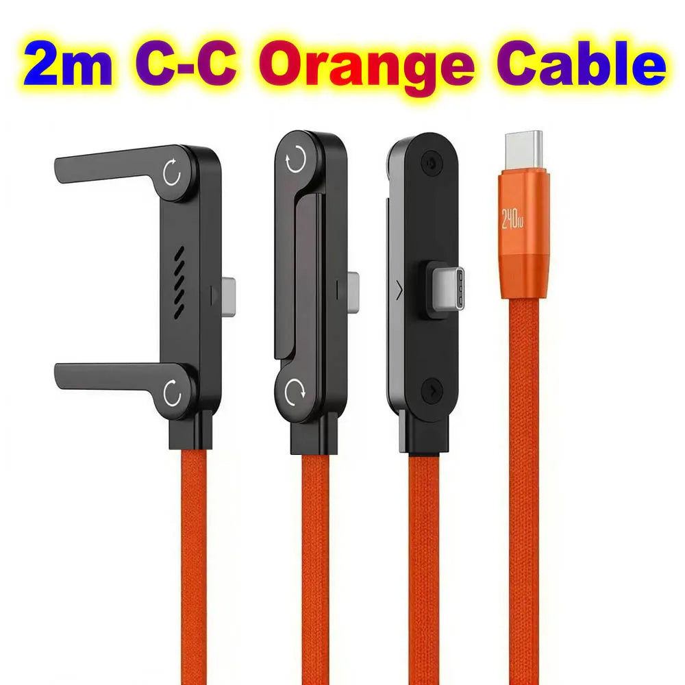 Câble USB-C 2M Pliable + Adaptateur 6A