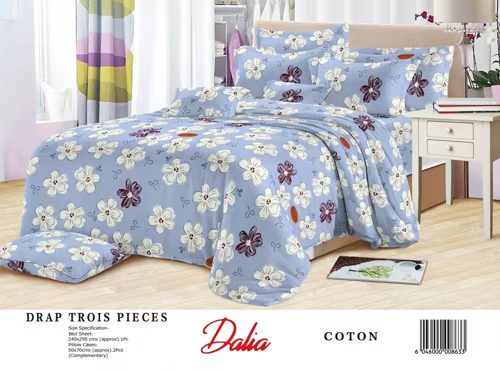 Draps Dalia – 100% Coton Égyptien – Double Lit