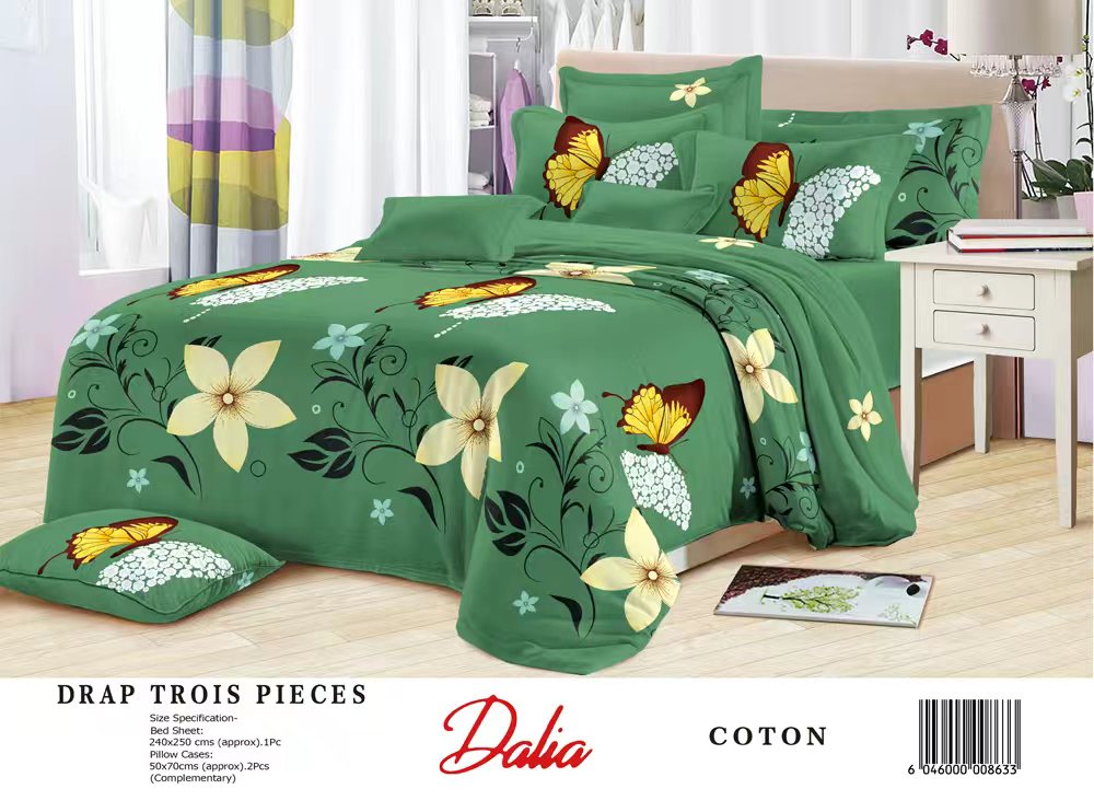 Draps Dalia – 100% Coton Égyptien – Double Lit