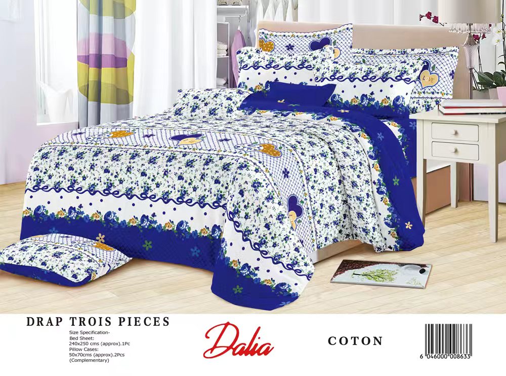 Draps Dalia – 100% Coton Égyptien – Double Lit