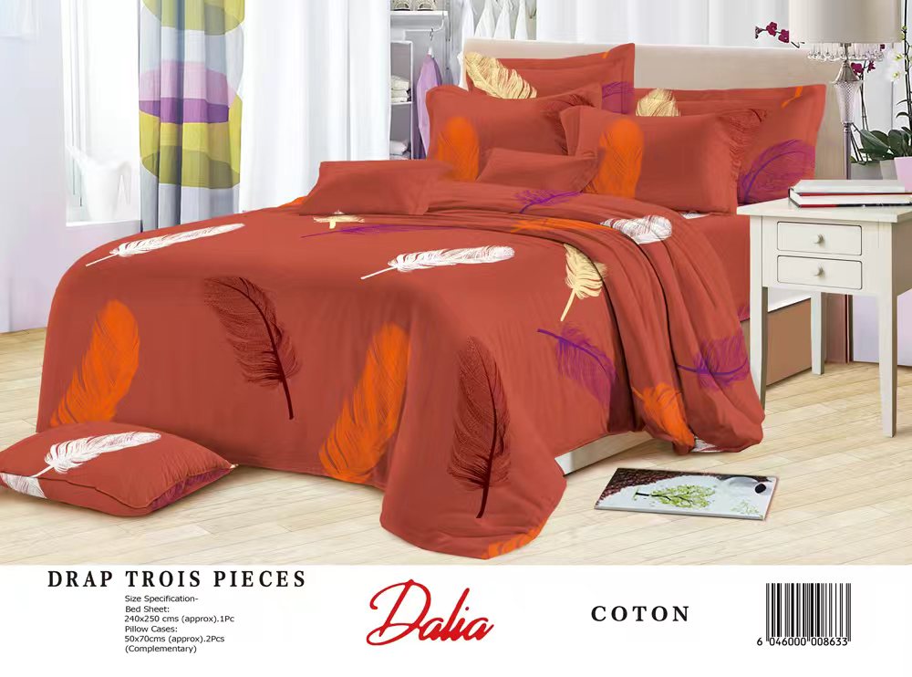 Draps Dalia – 100% Coton Égyptien – Double Lit